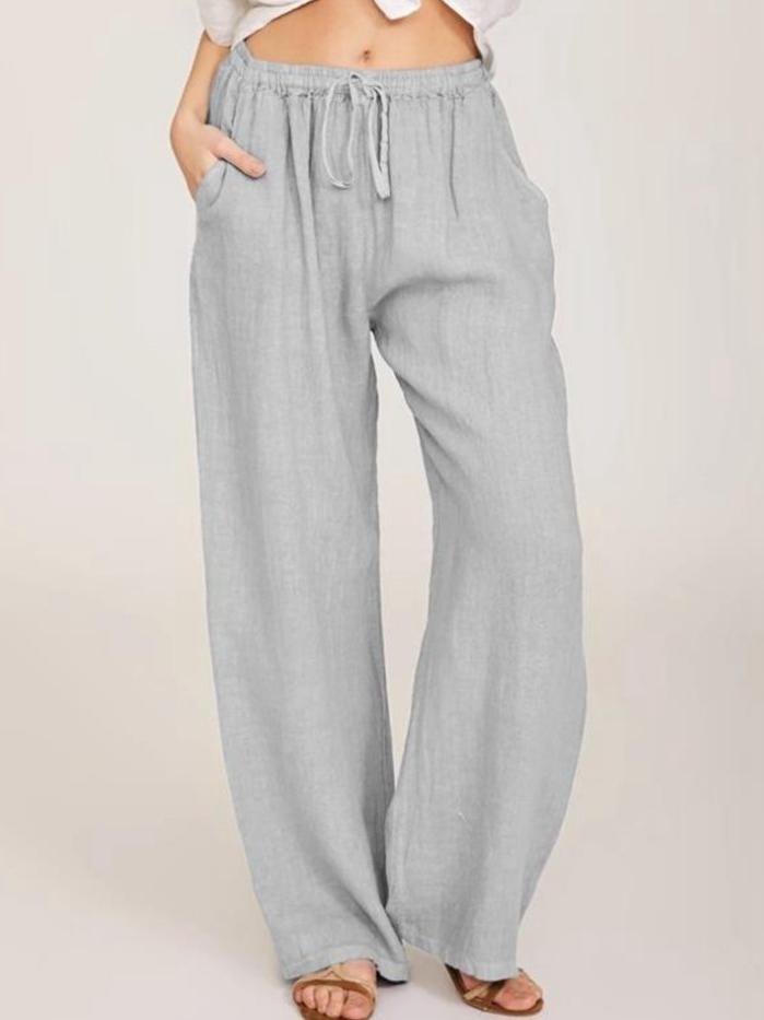 Lässig Unifarben Lang Hose