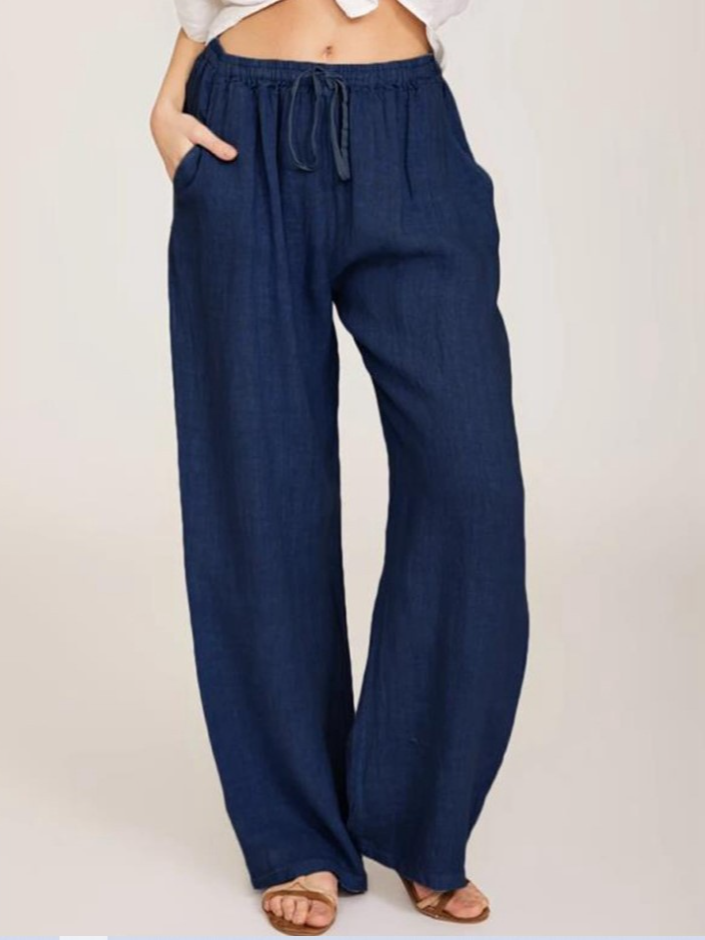 Lässig Unifarben Lang Hose