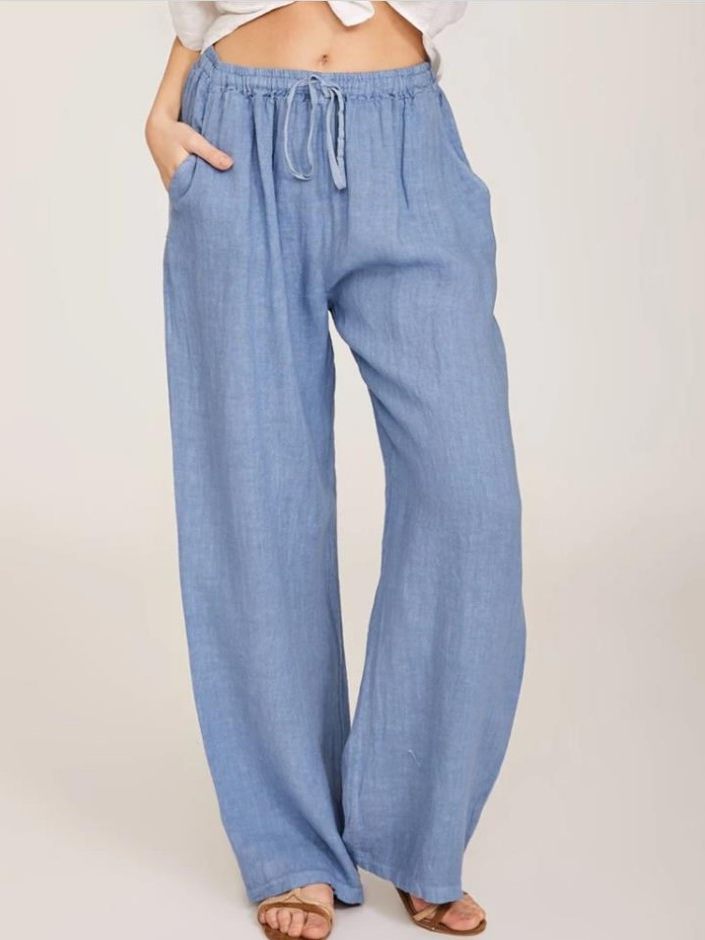 Lässig Unifarben Lang Hose