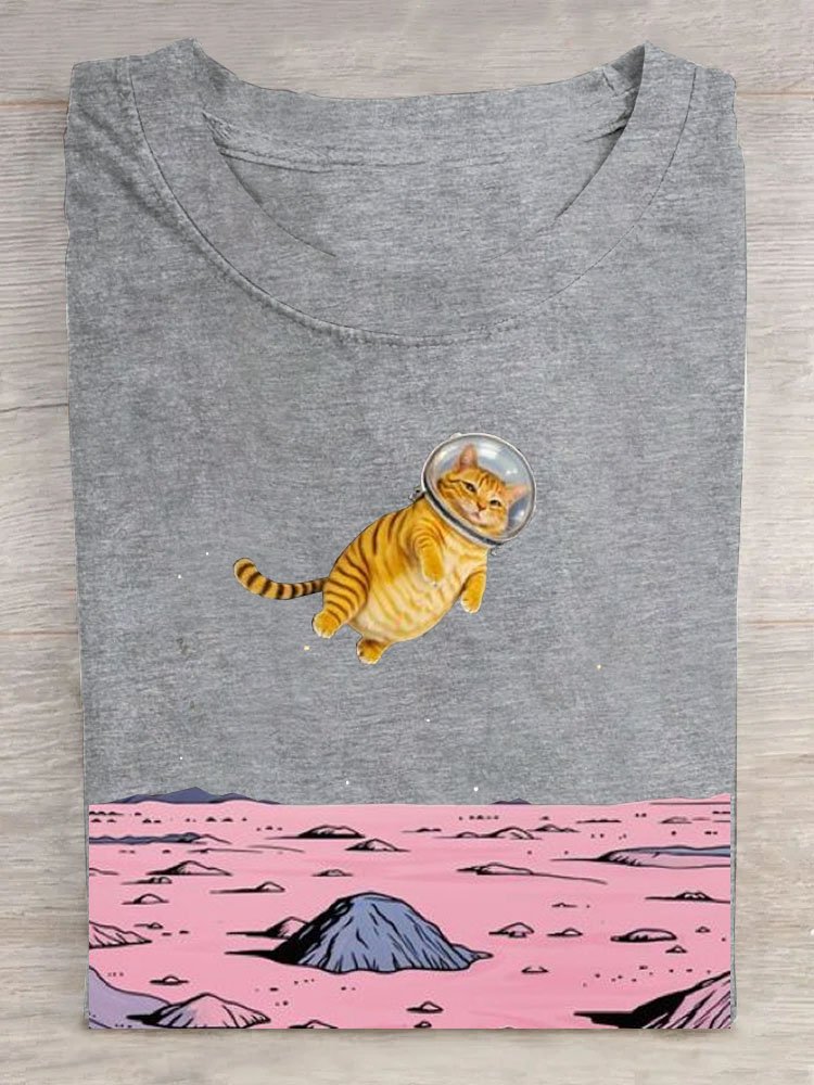 Lässig Sternenklarer Himmel Rundhals Kurzarm T-Shirt