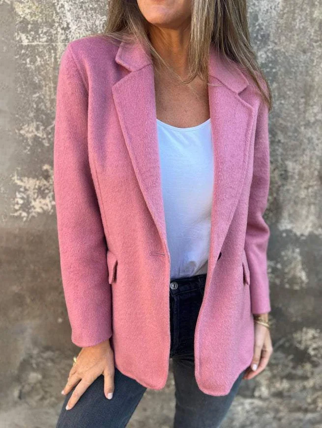 Damen Unifarben Regelmäßig Weit Blazer