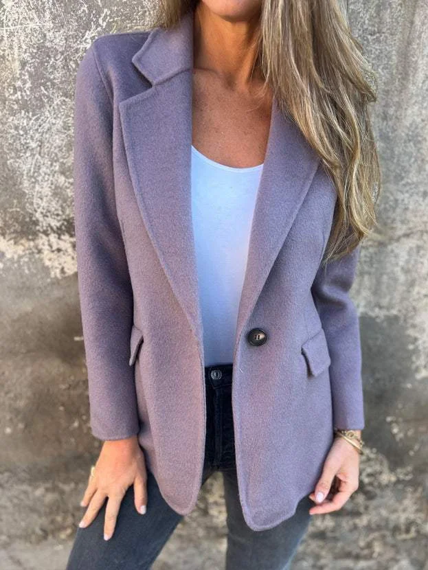 Damen Unifarben Regelmäßig Weit Blazer