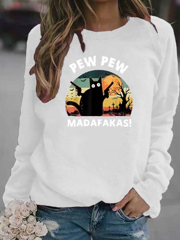 Lässig Rundhals Halloween Sweatshirt