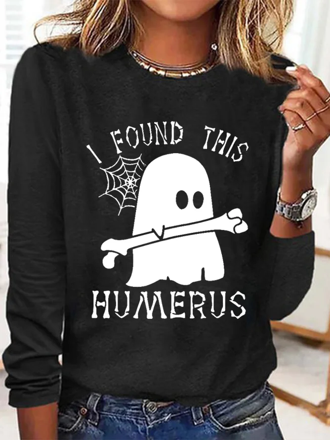 Lässig Halloween Rundhals Langarm T-Shirt