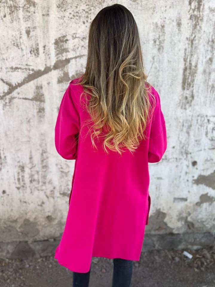 Damen Unifarben Regelmäßig Weit Jacke