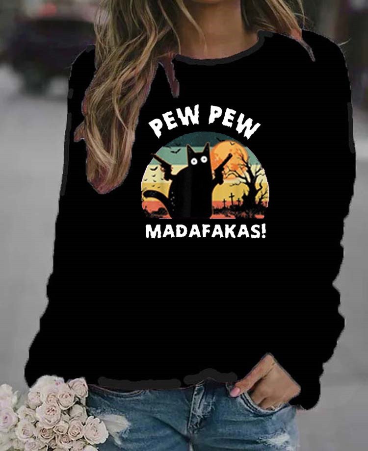 Lässig Rundhals Halloween Sweatshirt