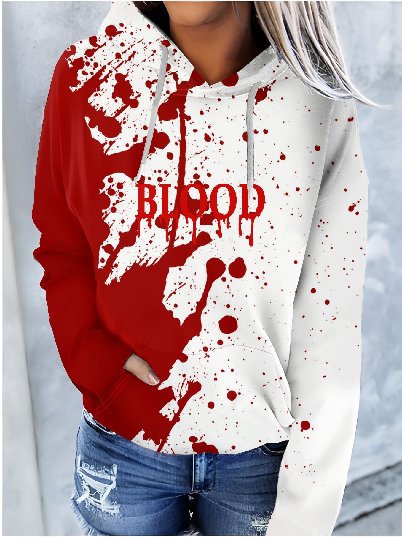 Lässig Kapuze Halloween Sweatshirt