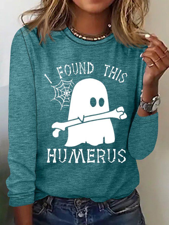 Lässig Halloween Rundhals Langarm T-Shirt