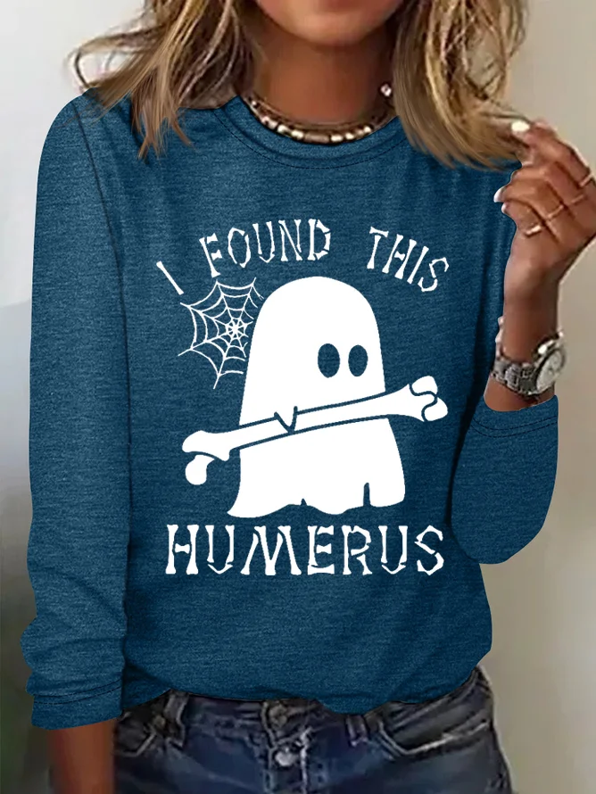 Lässig Halloween Rundhals Langarm T-Shirt