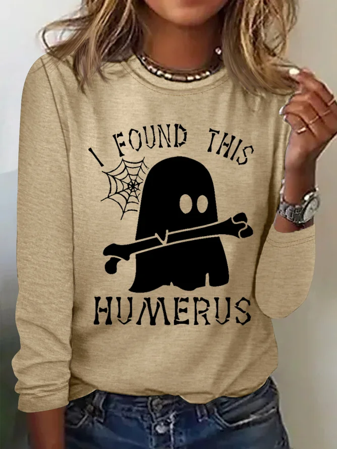 Lässig Halloween Rundhals Langarm T-Shirt