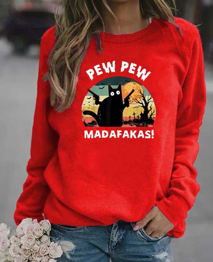 Lässig Rundhals Halloween Sweatshirt