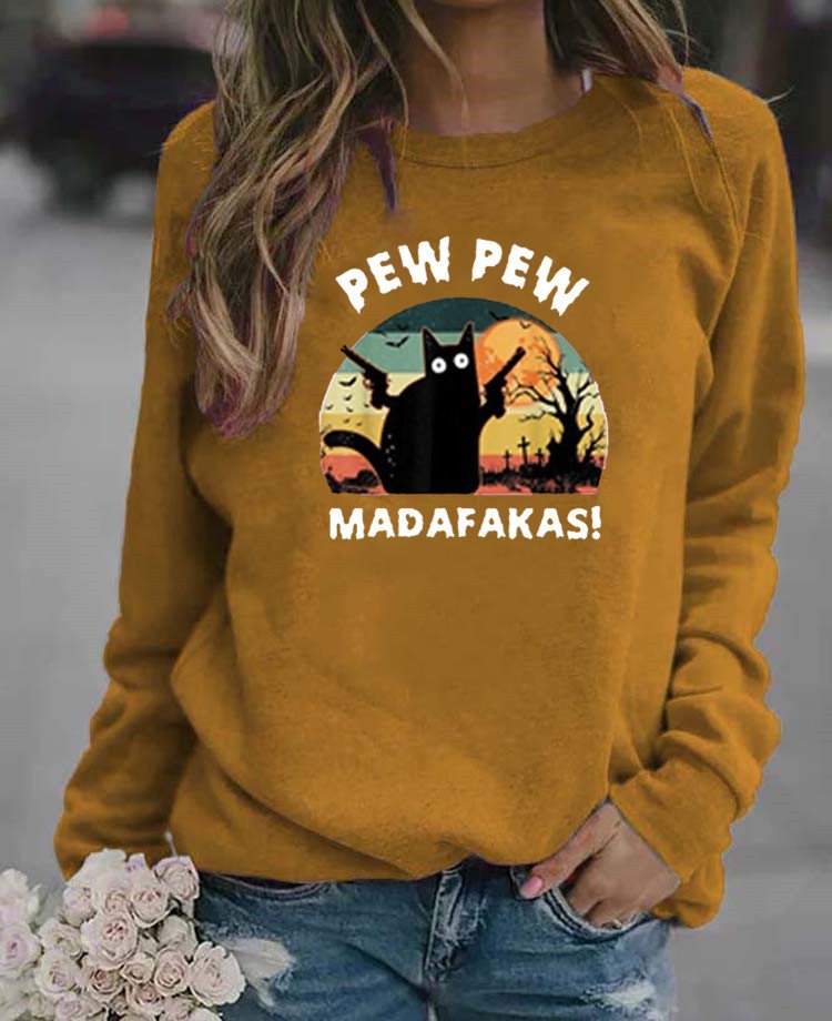 Lässig Rundhals Halloween Sweatshirt