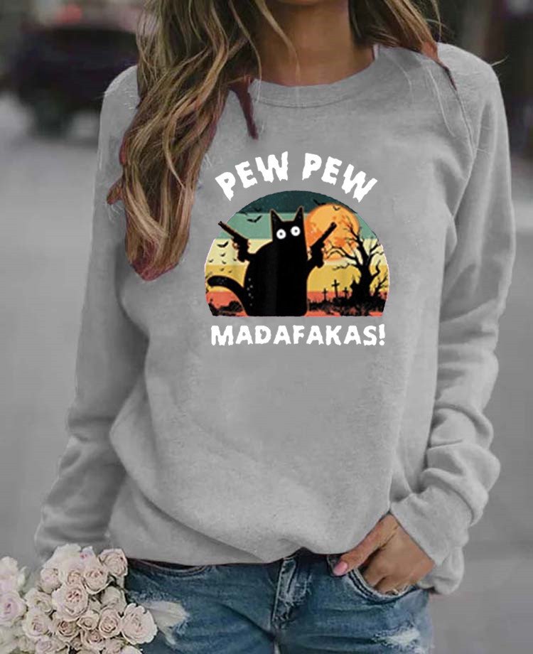 Lässig Rundhals Halloween Sweatshirt