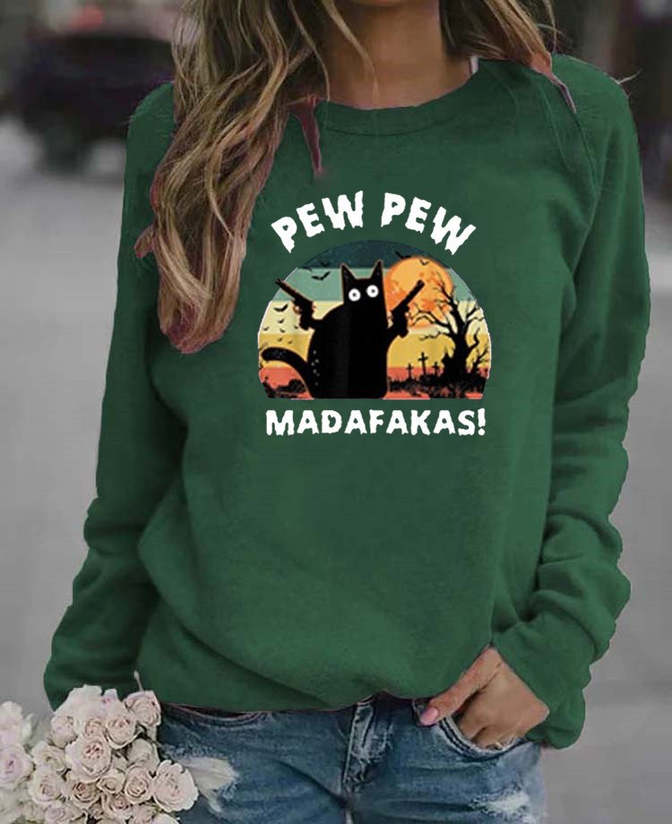 Lässig Rundhals Halloween Sweatshirt