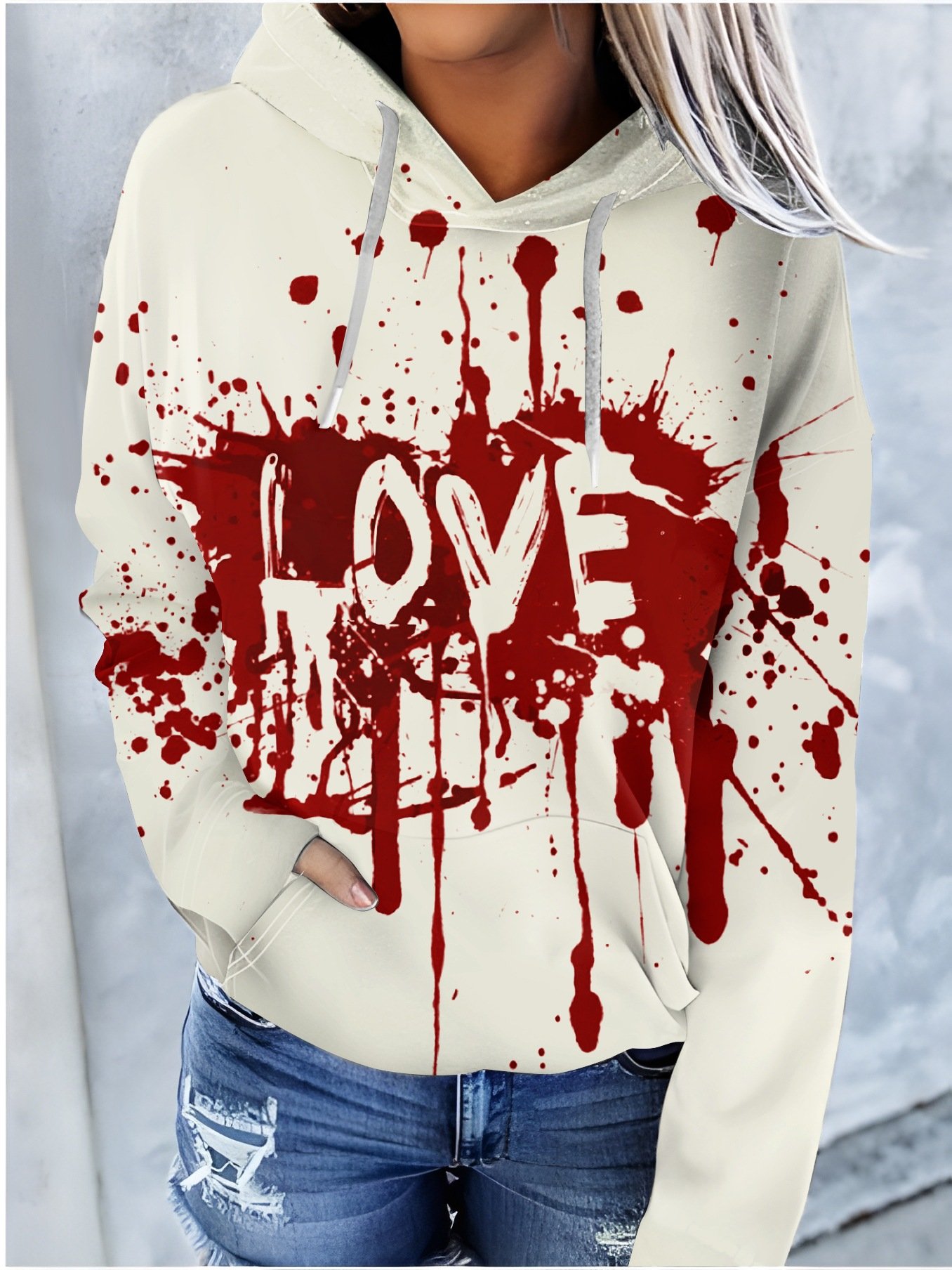 Lässig Kapuze Halloween Sweatshirt
