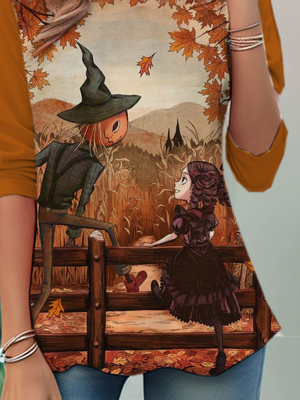 Lässig Halloween Rundhals Langarm T-Shirt