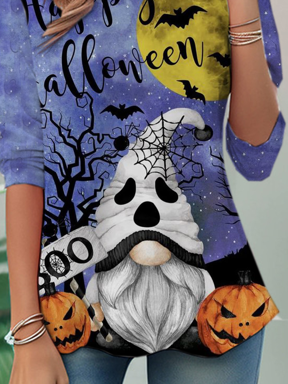 Lässig Halloween Rundhals Langarm T-Shirt