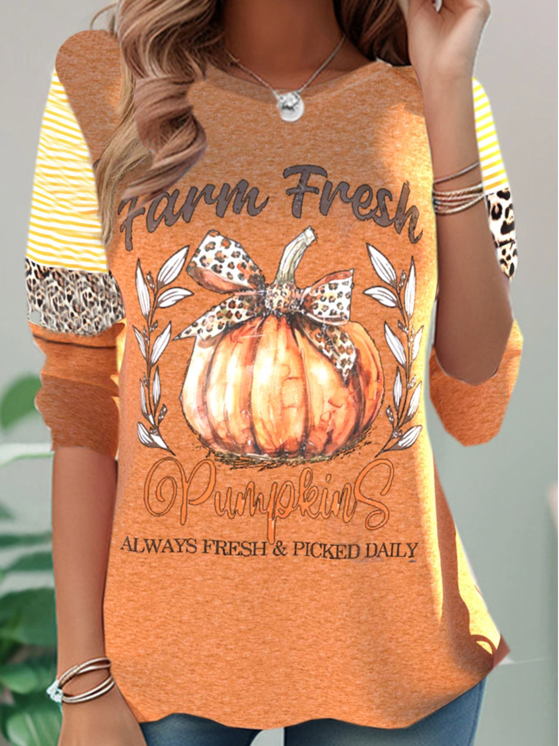 Lässig Halloween Rundhals Langarm T-Shirt