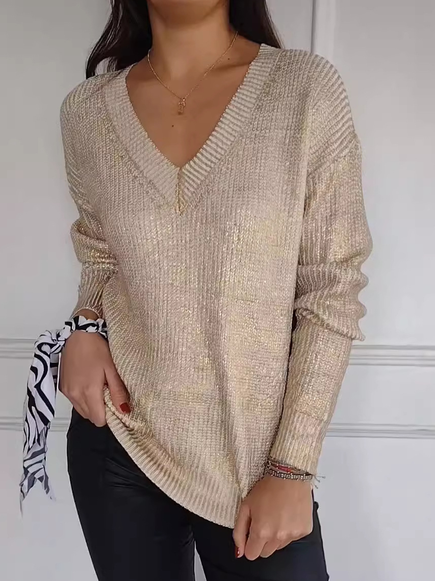 Damen Garn/Wollgarn Unifarben Langarm Bequem Lässig Pullover