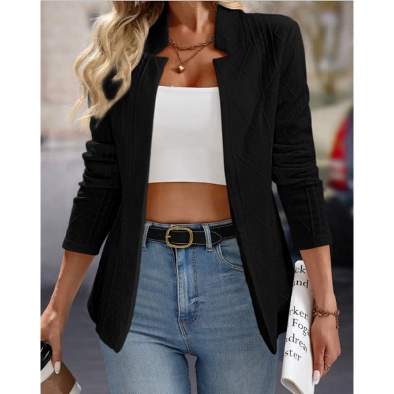 Damen Unifarben verdicken Weit Jacke
