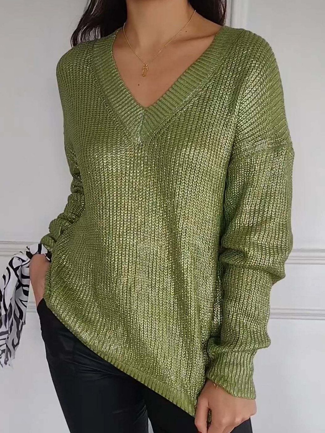 Damen Garn/Wollgarn Unifarben Langarm Bequem Lässig Pullover