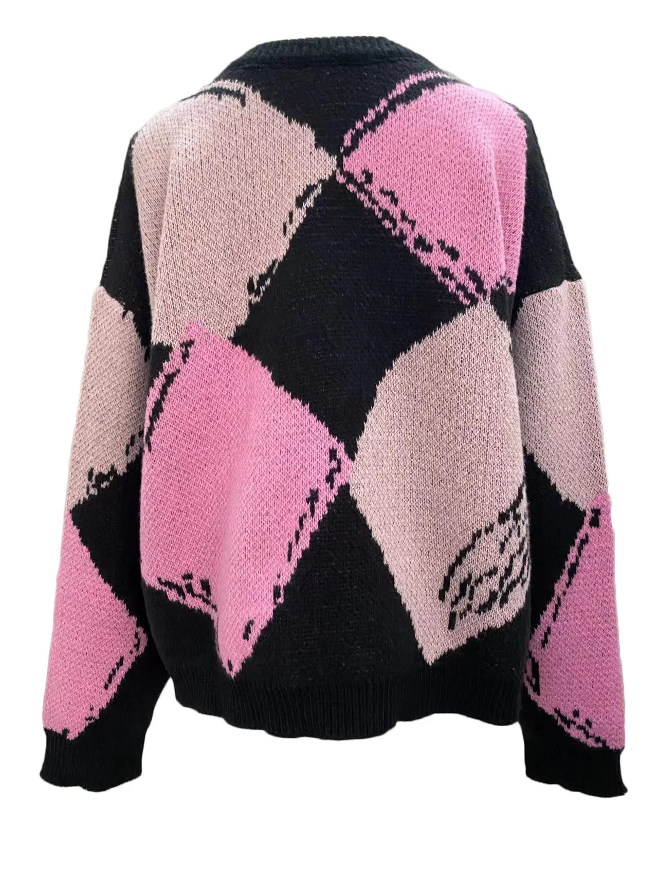 Damen Garn/Wollgarn Geometrisch Langarm Bequem Lässig Pullover