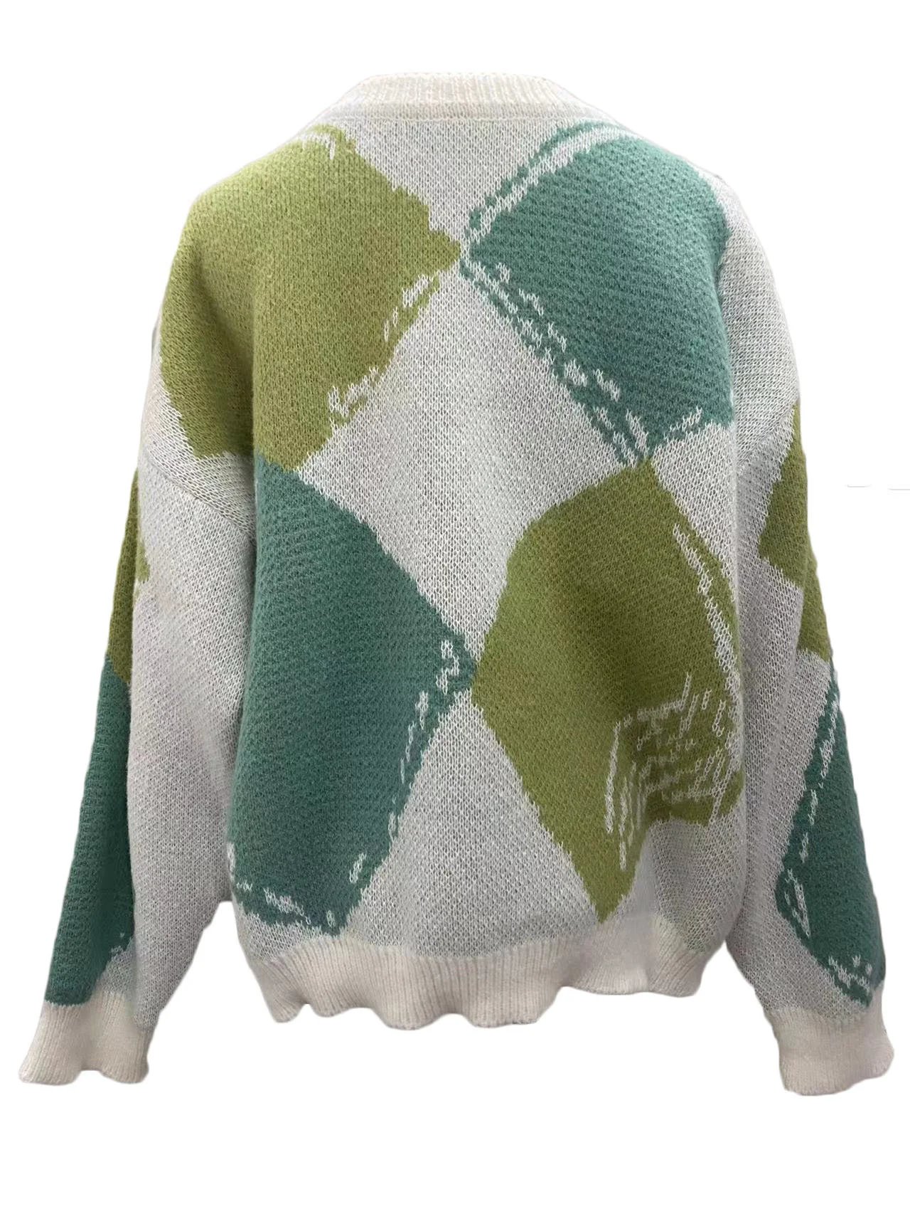 Damen Garn/Wollgarn Geometrisch Langarm Bequem Lässig Pullover