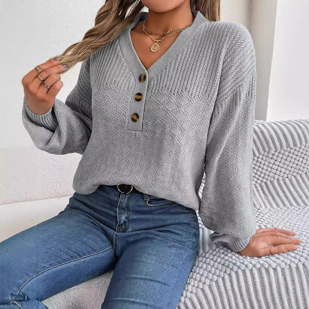 Damen Garn/Wollgarn Unifarben Langarm Bequem Lässig Pullover