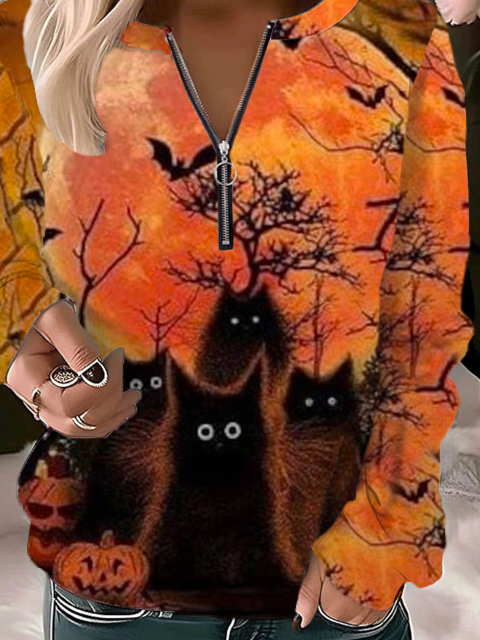 Lässig Rundhals Halloween Sweatshirt