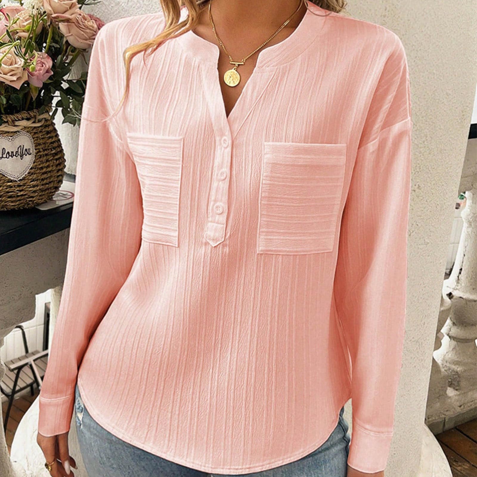 Stehkragen Langarm Unifarben Schnalle Regelmäßig Regelmäßige Passform Bluse für Damen