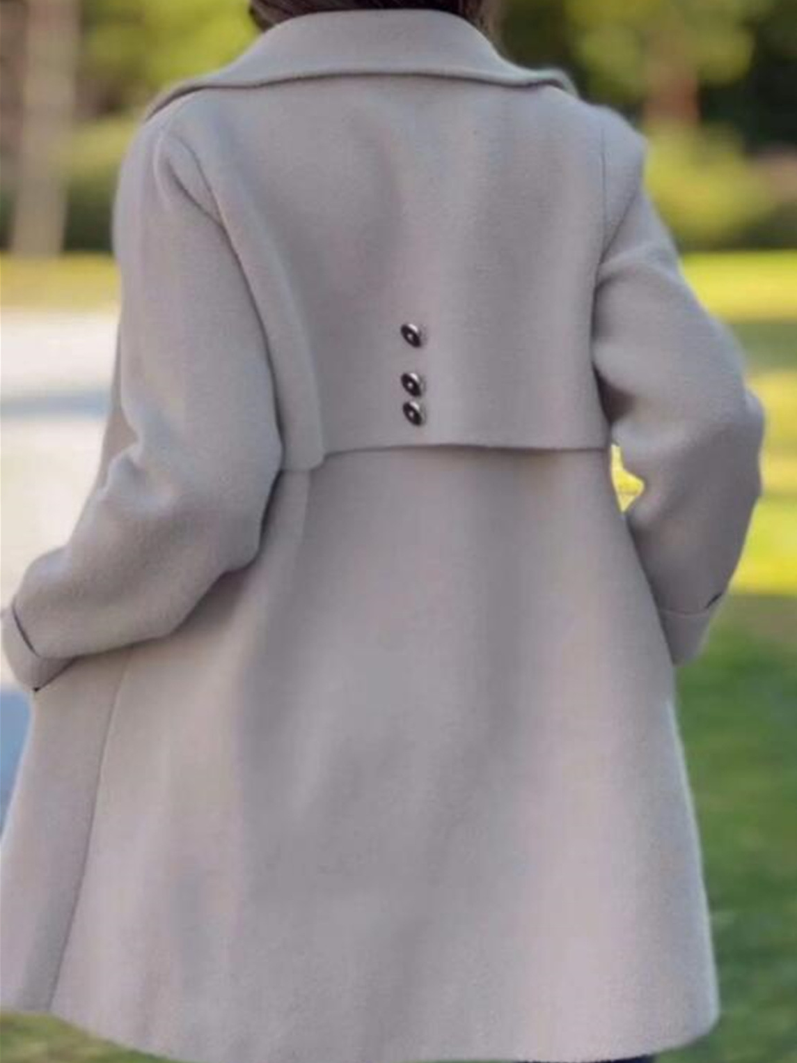Damen Unifarben Schnalle Regelmäßig Weit Jacke
