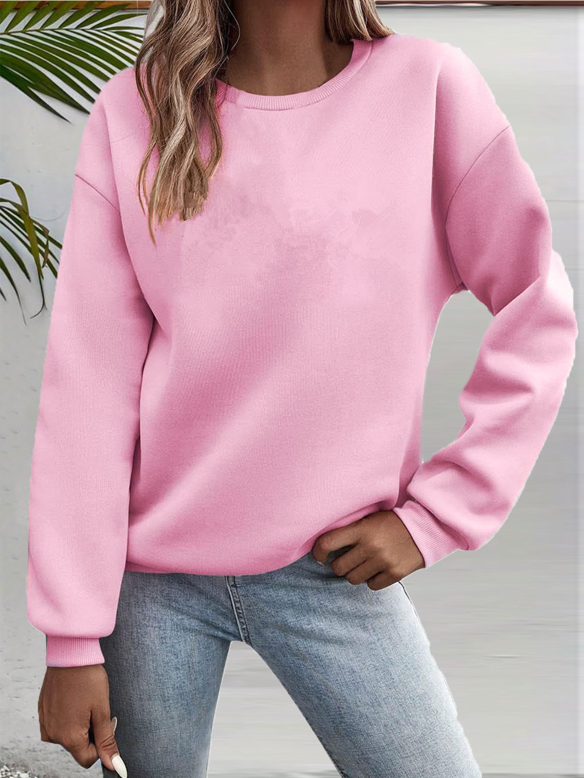 Lässig Rundhals Katze Sweatshirt