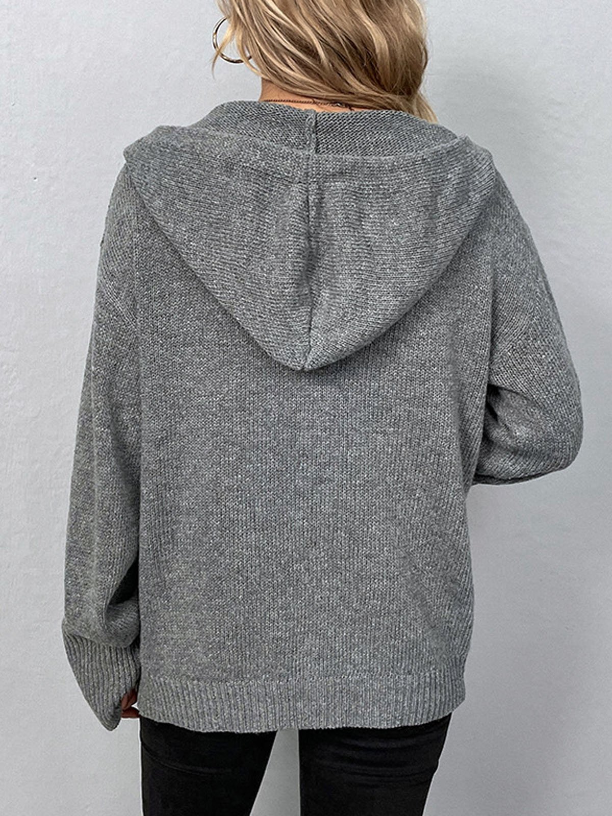 Damen Garn/Wollgarn Unifarben Langarm Bequem Lässig Schnalle Strickjacke