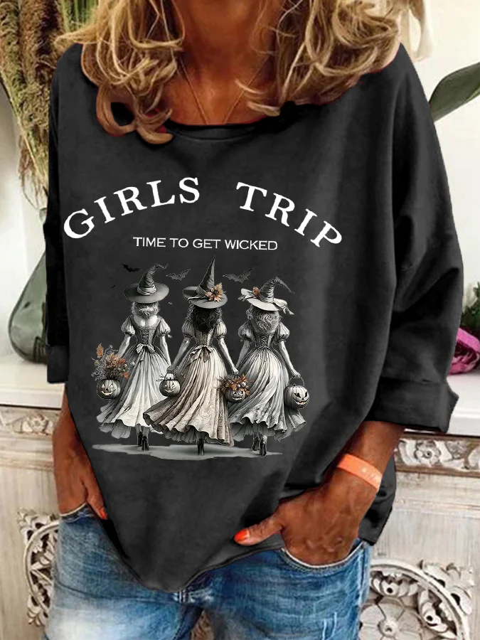 Lässig Rundhals Halloween (Halloween Hut) Sweatshirt