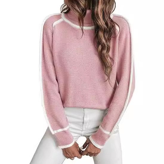 Damen Wolle/Stricken Unifarben Langarm Bequem Lässig Pullover