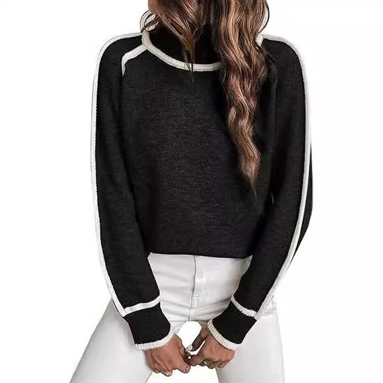 Damen Wolle/Stricken Unifarben Langarm Bequem Lässig Pullover
