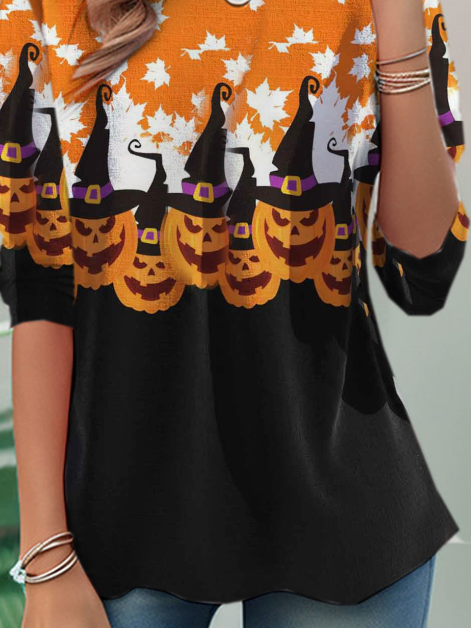 Lässig Halloween Rundhals Langarm T-Shirt