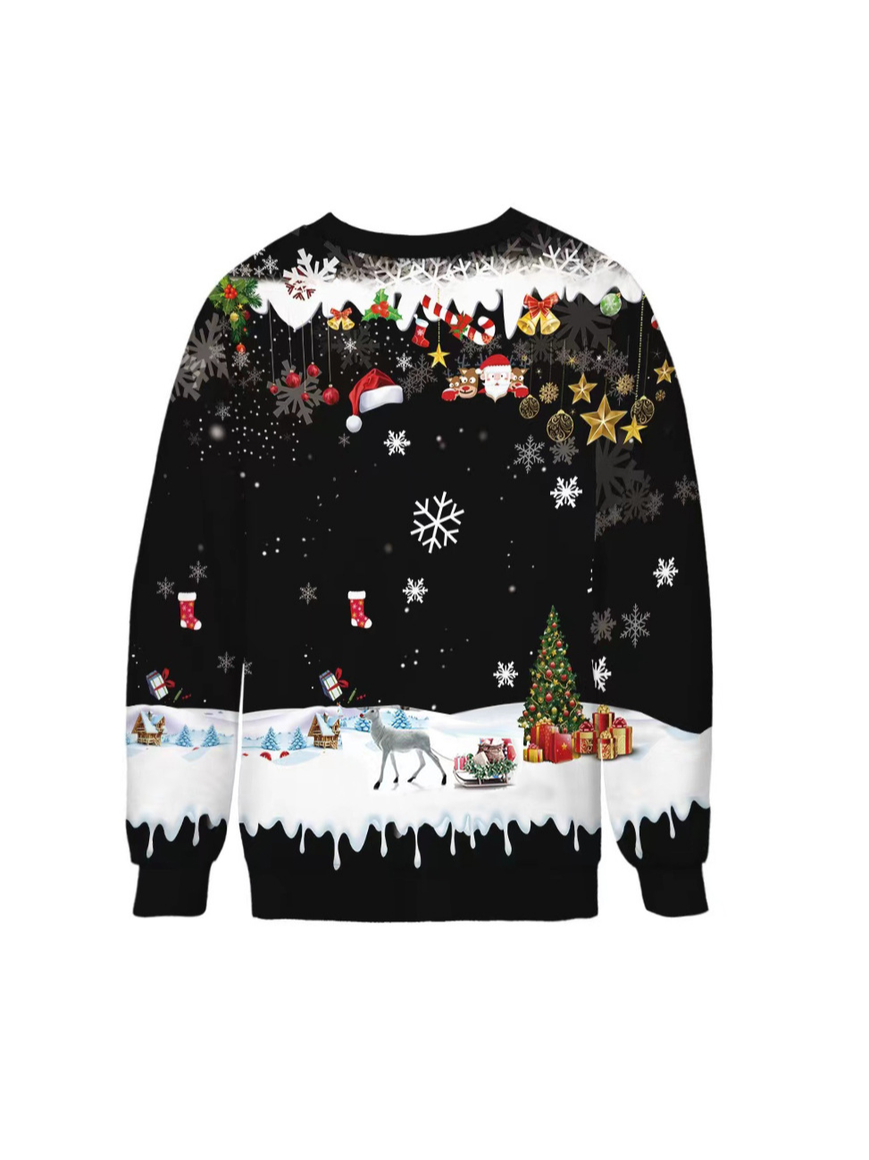 Lässig Rundhals Weihnachten Sweatshirt