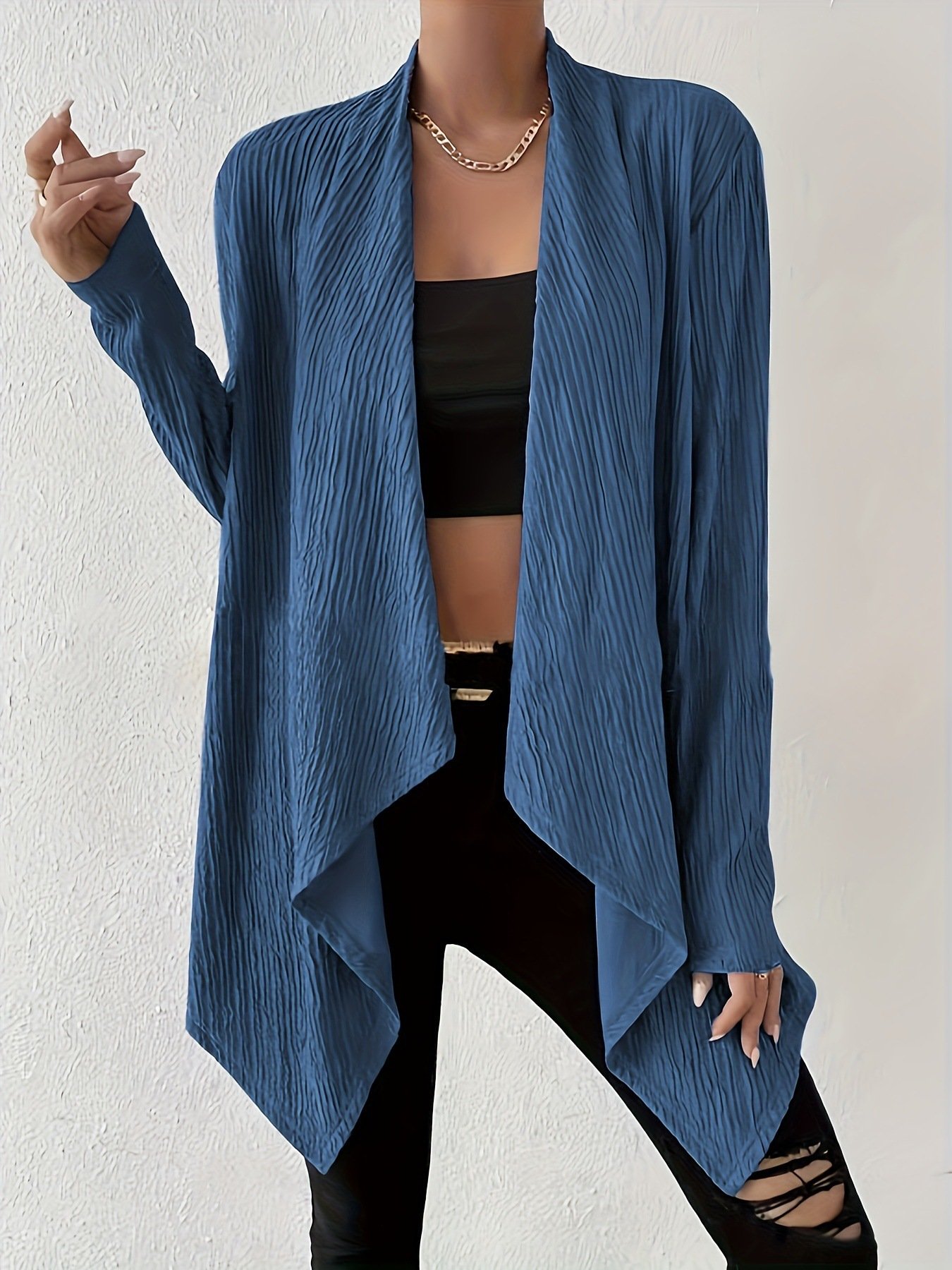 Damen Unifarben verdicken Weit Jacke