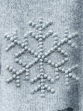 Damen Gestrickt Schneeflocke Langarm Bequem Lässig Pullover