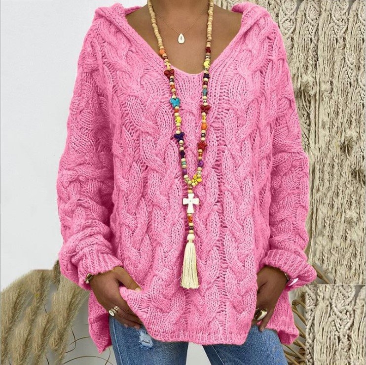 Damen Garn/Wollgarn Unifarben Dreiviertelärmel Bequem Lässig Pullover