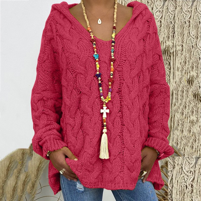 Damen Garn/Wollgarn Unifarben Dreiviertelärmel Bequem Lässig Pullover