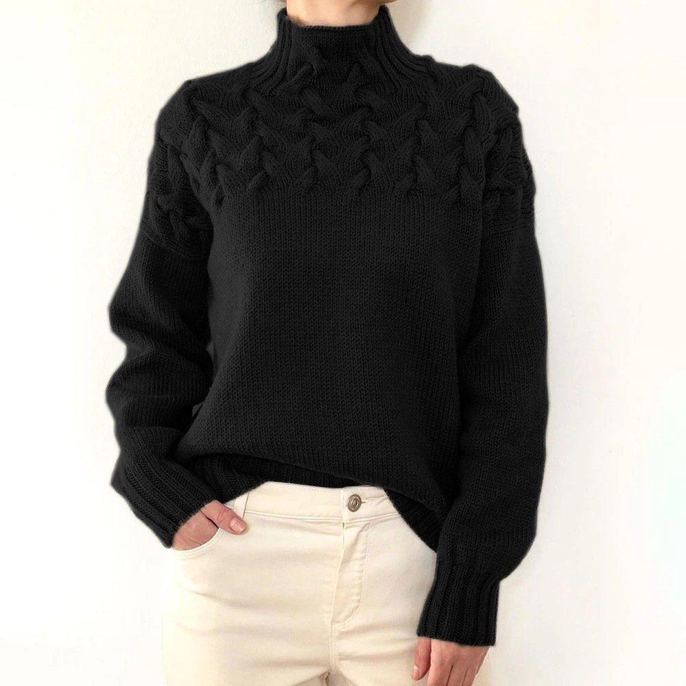 Damen Garn/Wollgarn Unifarben Dreiviertelärmel Bequem Lässig Pullover