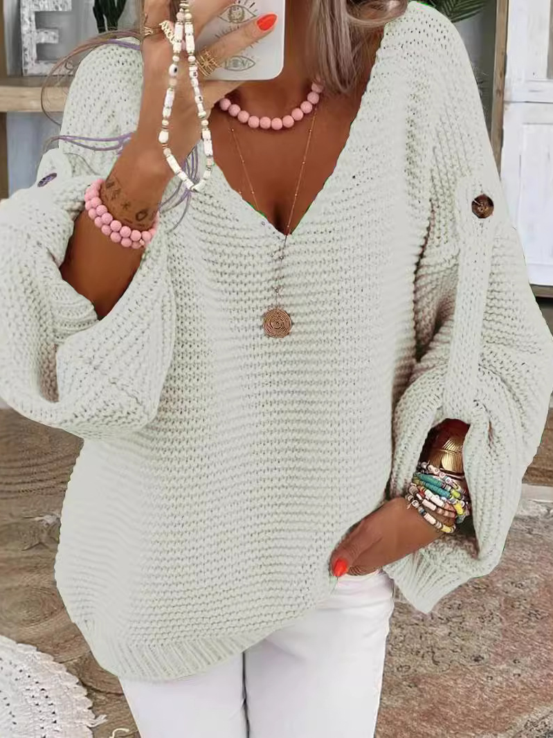 Damen Garn/Wollgarn Farbblock Langarm Bequem Lässig Pullover