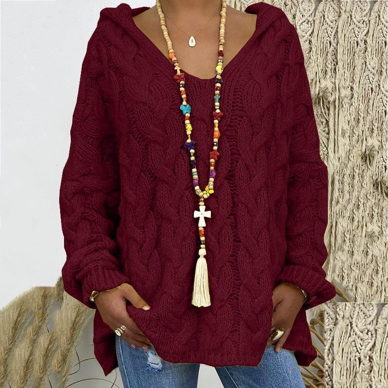 Damen Garn/Wollgarn Unifarben Dreiviertelärmel Bequem Lässig Pullover