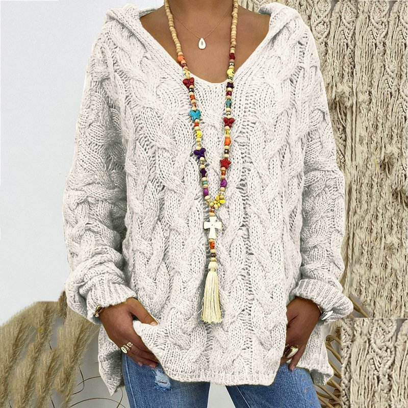 Damen Garn/Wollgarn Unifarben Dreiviertelärmel Bequem Lässig Pullover