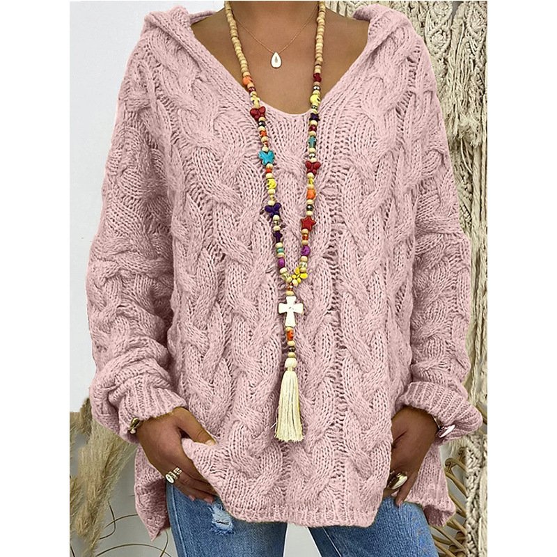Damen Garn/Wollgarn Unifarben Dreiviertelärmel Bequem Lässig Pullover