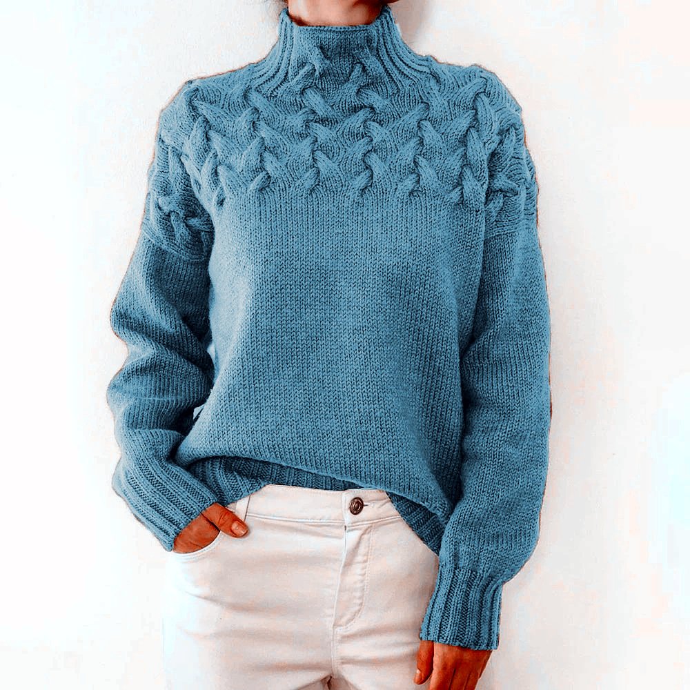 Damen Garn/Wollgarn Unifarben Dreiviertelärmel Bequem Lässig Pullover