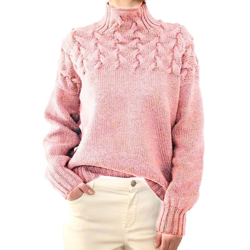 Damen Garn/Wollgarn Unifarben Dreiviertelärmel Bequem Lässig Pullover