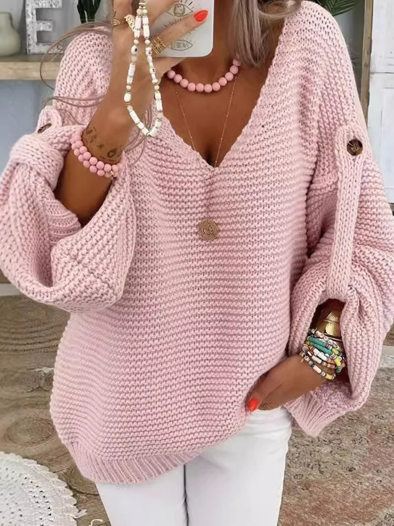 Damen Garn/Wollgarn Farbblock Langarm Bequem Lässig Pullover